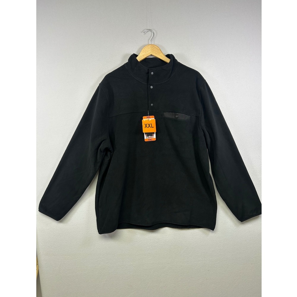 Gorpcore Outdoor 32 Degrees Men XXL Black Fleece Snap Mock Neck Pullover 1626738